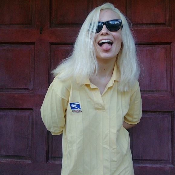 Vintage Tops - Vintage USPS striped polo collared shirt🤙